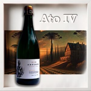 Espumante Ato IV da Artisti, uma edição limitada e autoral do Vale dos Vinhedos na Serra Gaúcha. Este espumante fino, produzido em Bento Gonçalves e admirado em Gramado, simboliza a elegância e a qualidade excepcional da viticultura local, ideal para ocasiões especiais e apreciadores de espumantes refinados.